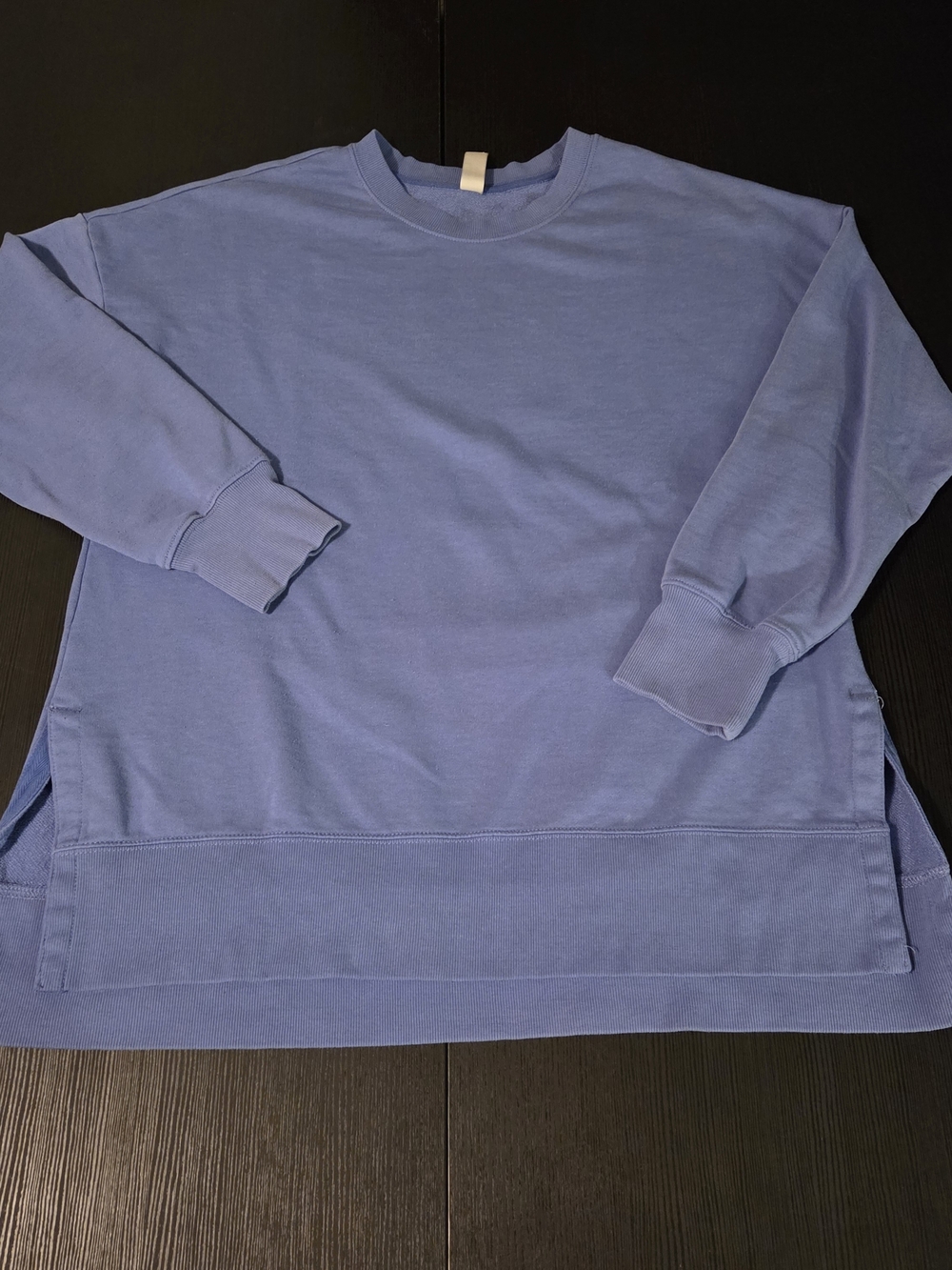 GreenTea Women's Crew Neck Sweatshirt Terry Cloth Light Periwinkle Size XL